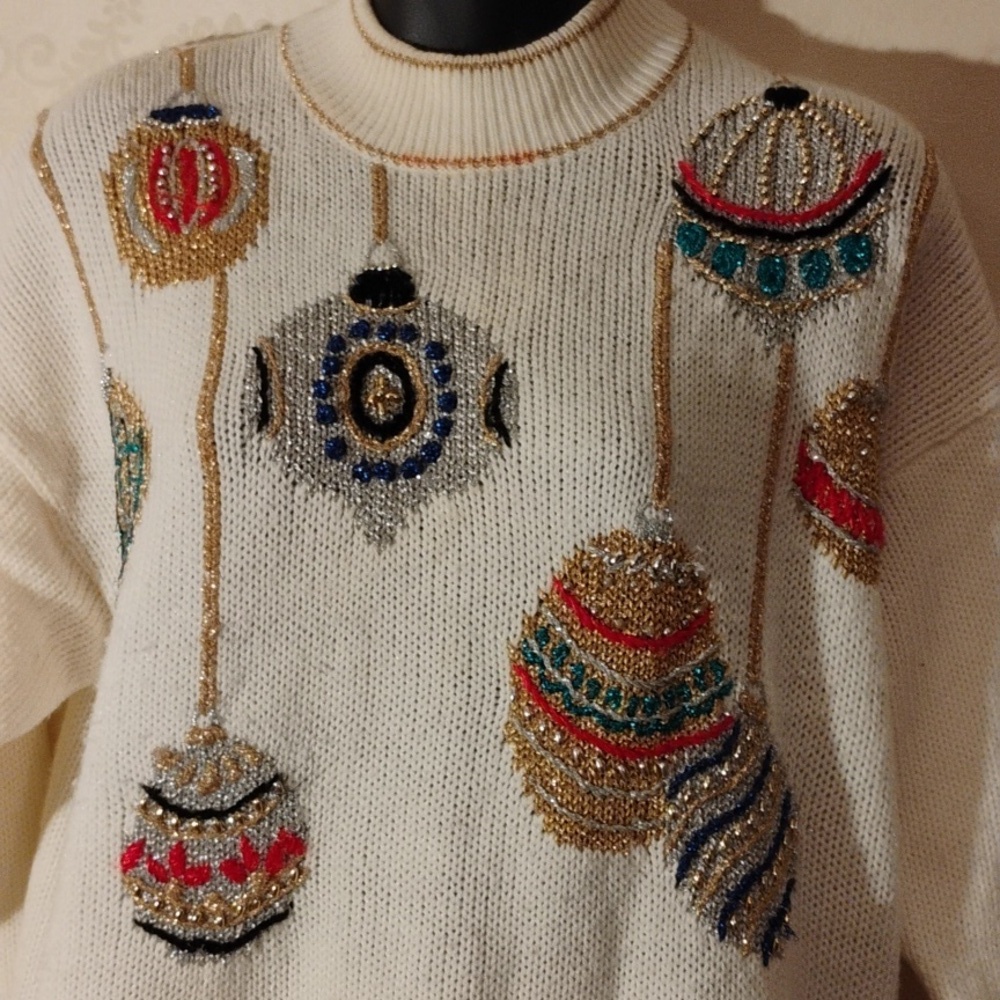 Dana Scott retro style ornament Christmas sweater. Size large. - Picture 2 of 9